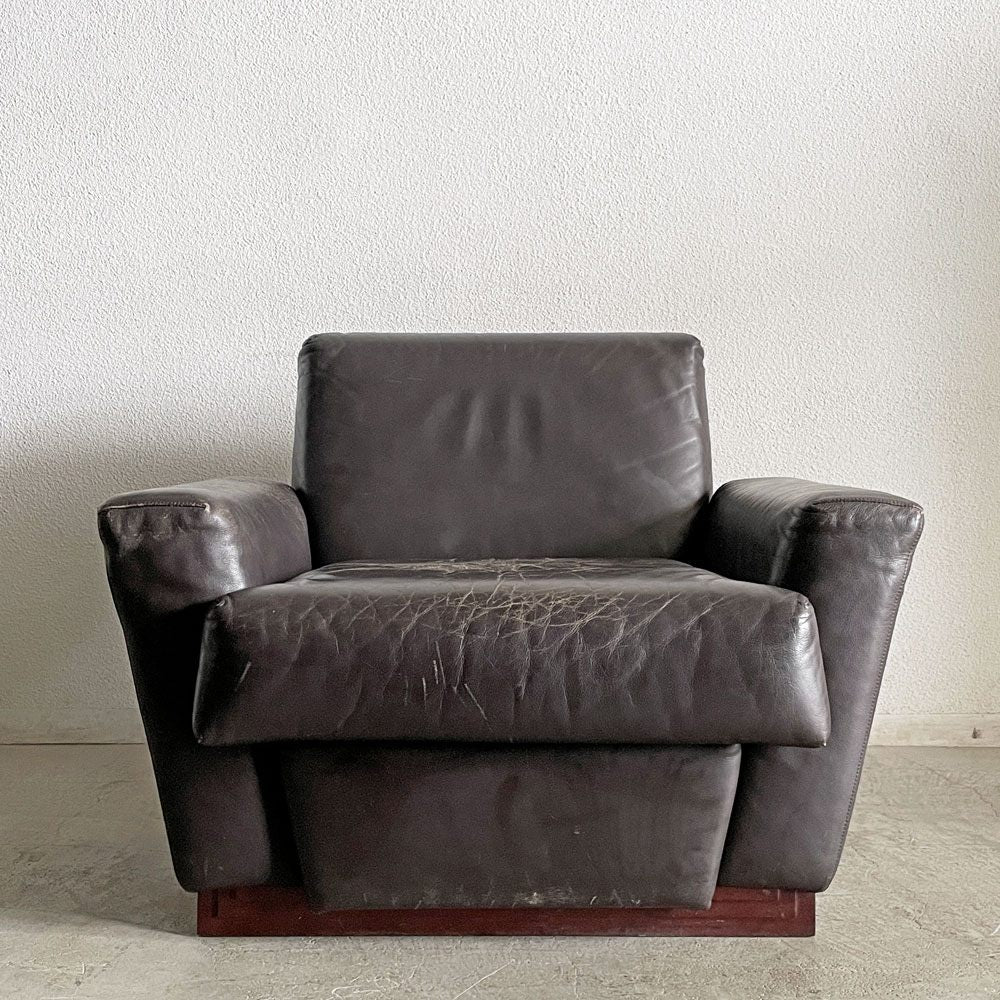 Cassina カッシーナ 622 IMPERIAL TOKYO インペリアルトーキョー 1人掛けソファ 1PSOFA 本革 帝国ホテル フランク・ロイド・ライト 廃番 A 〓