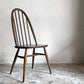 アーコール Ercol クエーカーチェア ダイニングチェア コロニアル ハイバック エルム材 × ビーチ材 ブラウン UKビンテージ 英国家具 ■