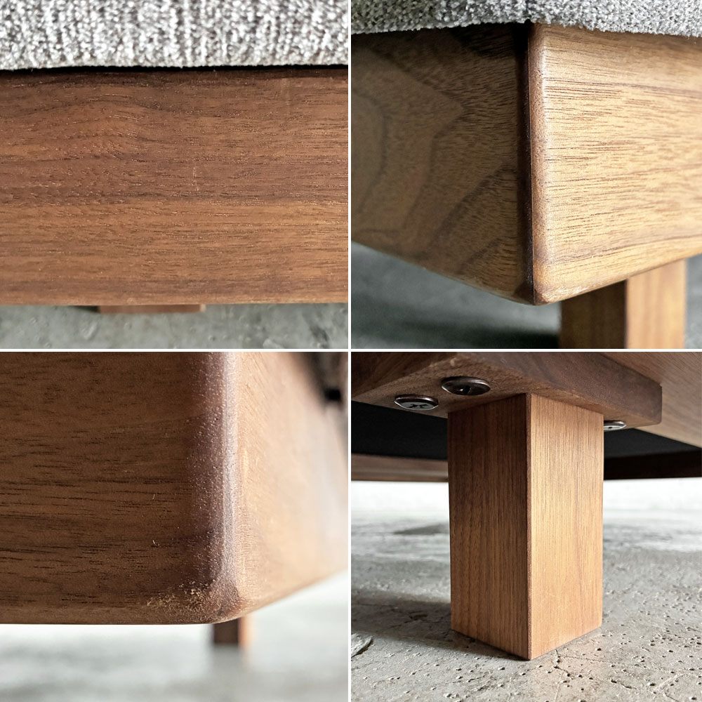 マスターウォール MASTERWAL デニッシュ DANISH SOFA コーナーソファ W94cm ウォールナット無垢材 ファブリック 新品替えカバー付 合計定価￥445,500- 〓