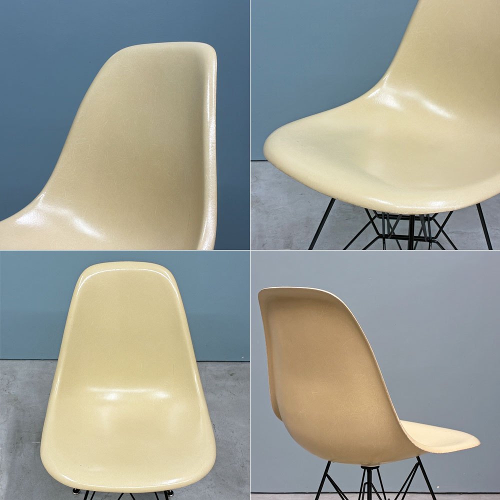 ハーマンミラー Herman Miller サイドシェルチェア セカンド 2nd ビンテージ FRP製 パーチメント エッフェルベース C&R イームズ ミッドセンチュリー ◎