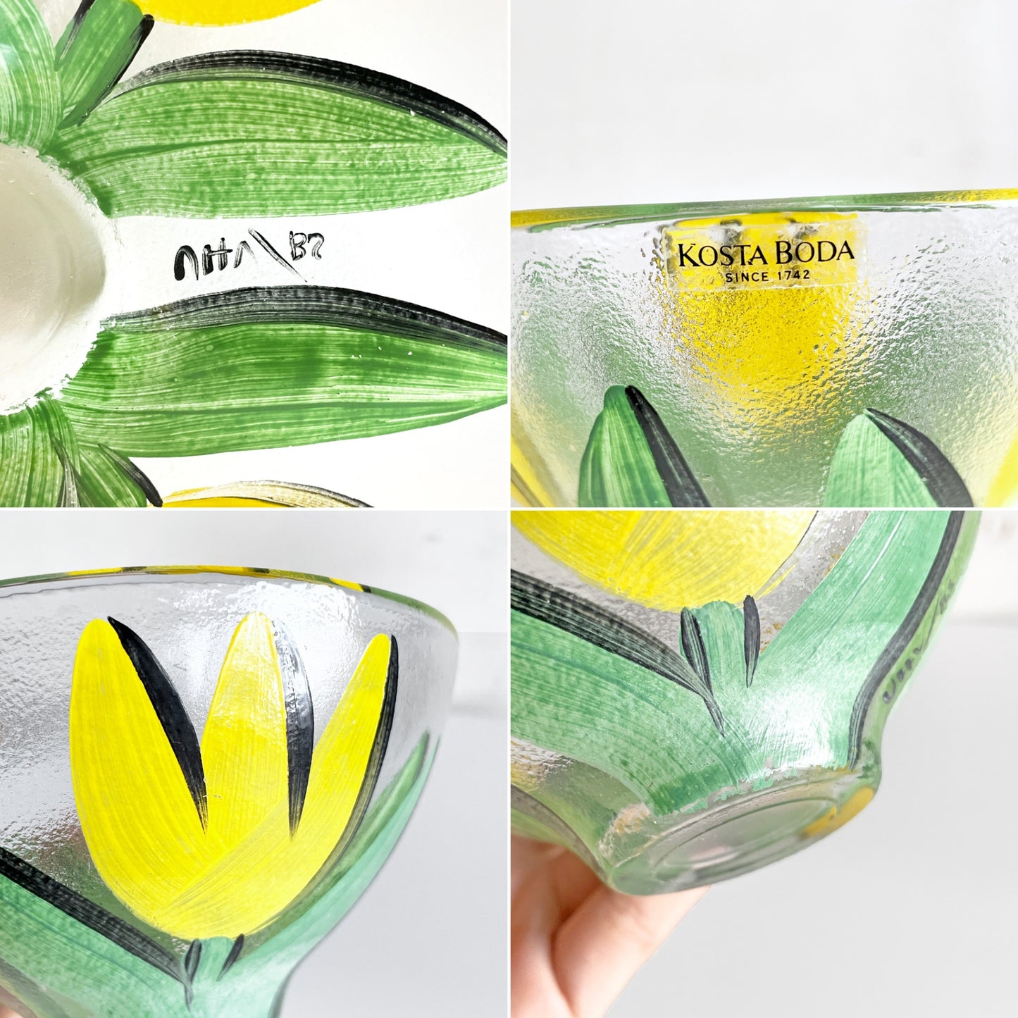 コスタボダ KOSTA BODA Tulipaシリーズ ボウル ガラス イエロー 北欧 スウェーデン ■