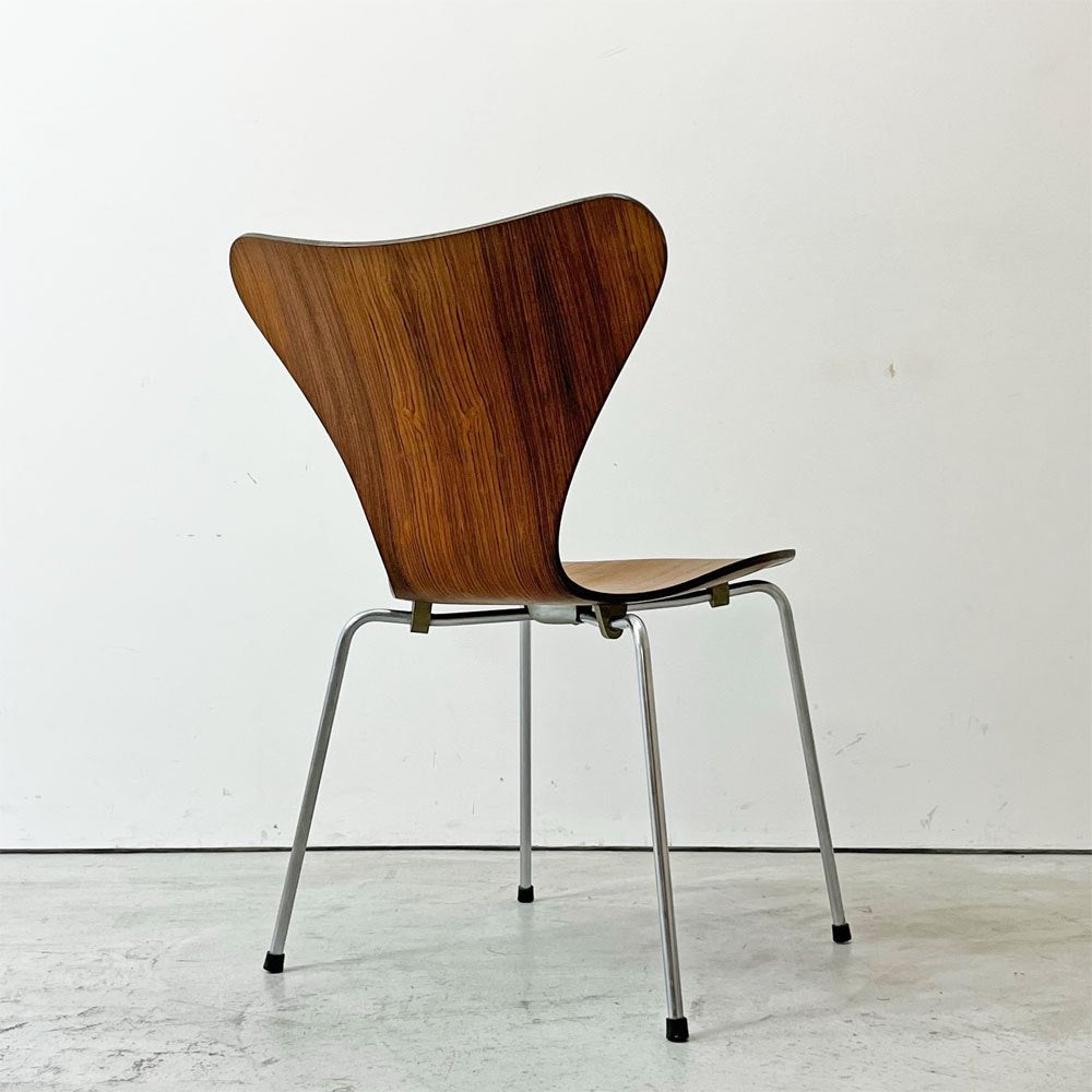フリッツハンセン Fritz Hansen セブンチェア スタッキングチェア ローズウッド メタルカップ 1963-67年 アルネ・ヤコブセン 北欧 デンマーク ビンテージ 希少 現状品 ●