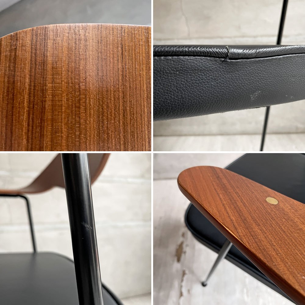 ケースファニチャー Case Furniture 675チェア ダイニングチェア アームチェア ウォールナット材 レザーシート ロビンデイ Robin Day ACTUS取扱 B ♪