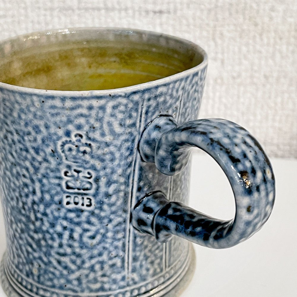 スティーブ・ハリソン Steve Harrison マグカップ ブルー系 ソルトグレーズ ARTS&SCIENCE取扱 2013年 希少 現代作家 ◎