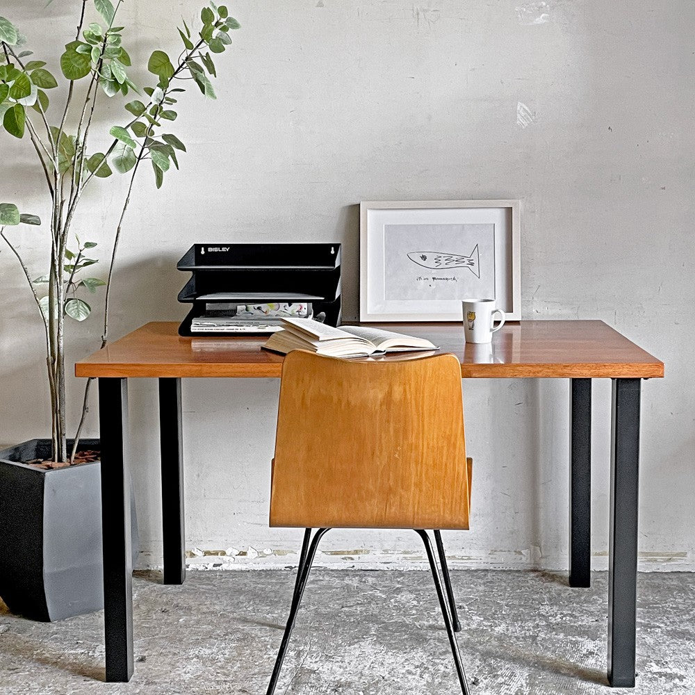かなでもの KANADEMONO ザ・テーブル THE TABLE ダイニングテーブル ラバーウッド天板 W120cm スクエアバー脚 ブラック グライズ欠品 定価￥49,900- ■