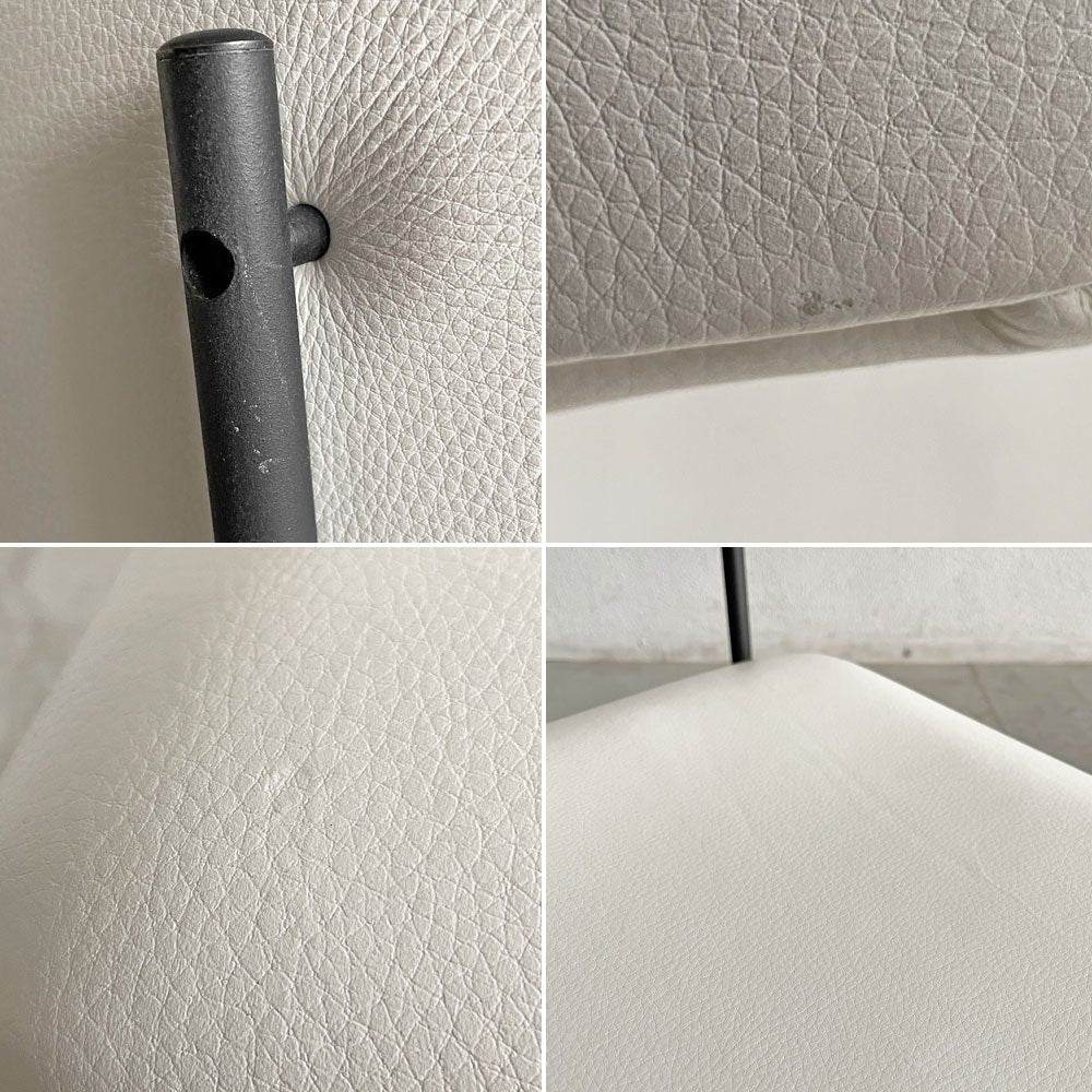 アルフレックス arflex エレットラ ELETTRA ダイニングチェア 本革 ホワイト スチール脚 Studio BBPR イタリアモダン シンプルデザイン B 〓