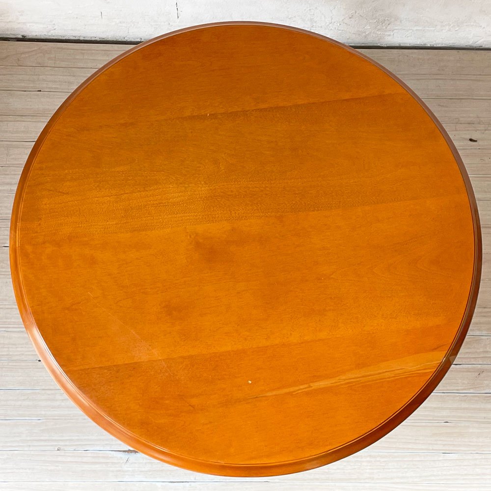 横浜ダニエル Daniel レオナ Leona ラウンド サイドテーブル Φ60cm 樺桜材 クラシカル アーリーアメリカン ★