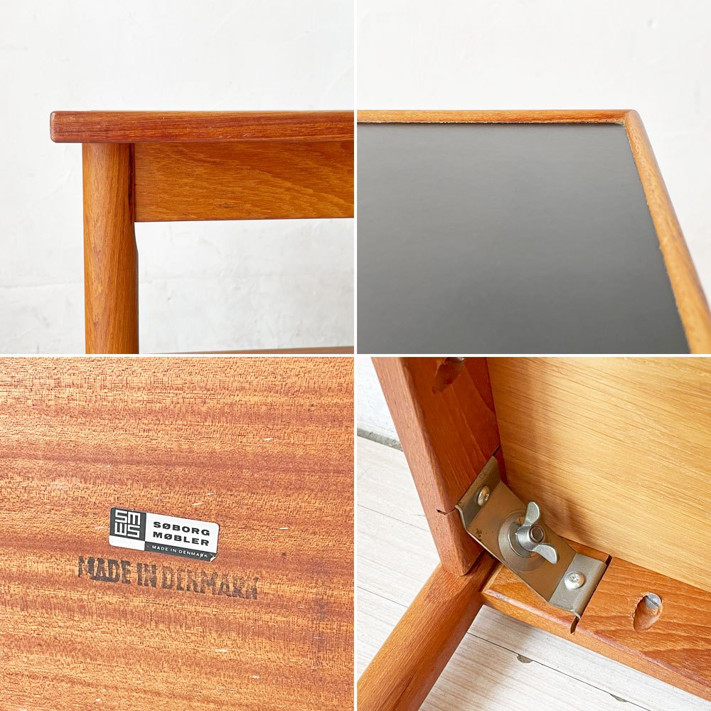 ソボーモブラー Soborg mobler チーク材 サイドテーブル メラミントップ ボーエ・モーエンセン Borge Mogensen 北欧家具 デンマーク ★