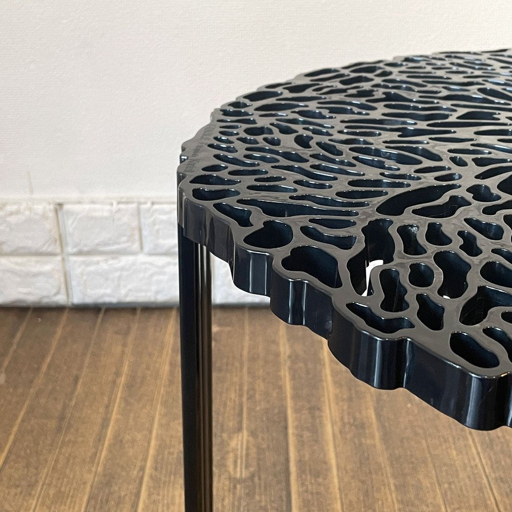 カルテル Kartell ティーテーブル ハイ T-TABLE サイドテーブル ブラック φ50×H44cm パトリシア・ウルキオラ イタリア 定価￥51,500- ◎