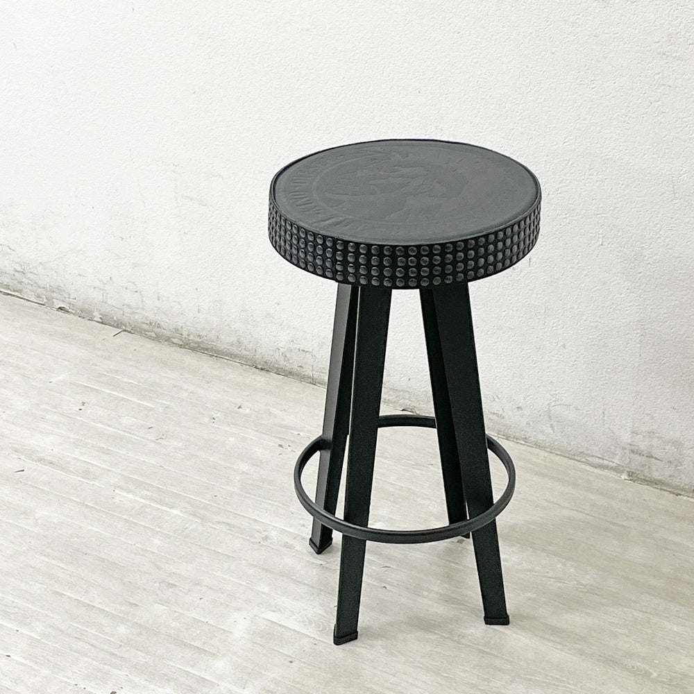 ディーゼルリビング DIESEL LIVING バー スタッド スツール Bar Stud Stool ブレイブマン ロゴエンボスモデル 本革 スチール 高さ63cm モローゾ MOROSO 非売品 A ●