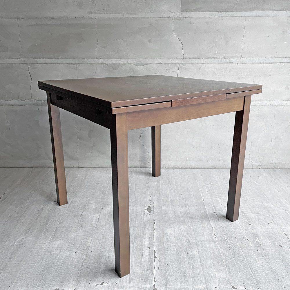無印良品 MUJI 伸長式 ダイニングテーブル EX  エクステンションテーブル タモ材 ブラウン  W80-105-130cm 廃番