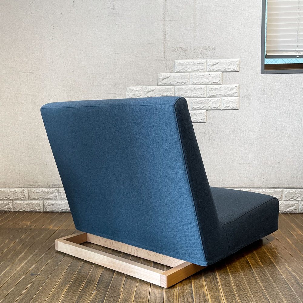 シーヴ SIEVE フォームロー ソファ form low sofa 1seater W80㎝ブルー系 ファブリック ナチュラルモダンデザイン ◎