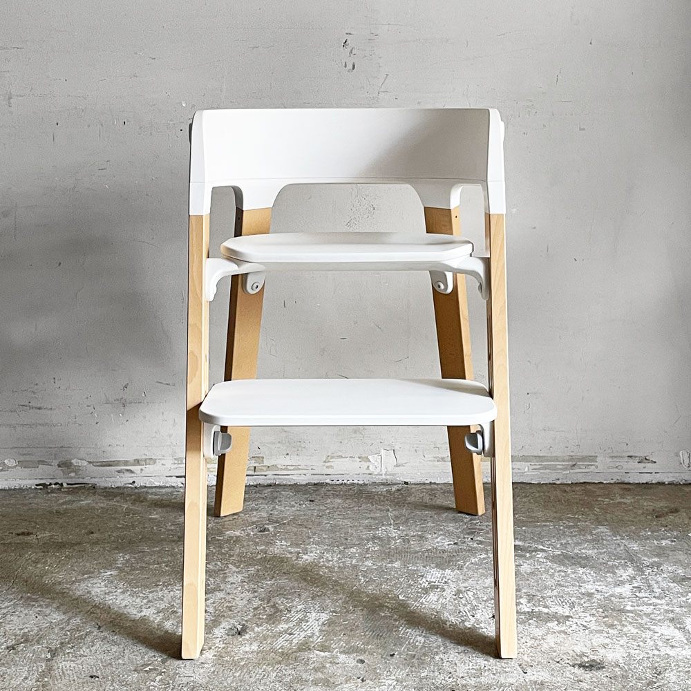 ストッケ STOKKE ステップス Steps ハイチェア オールインワンシーティングシステム ベビーチェア キッズチェア ホワイト 北欧 ■