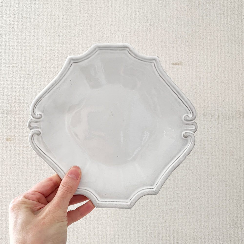 アスティエ・ド・ヴィラット Astier de Villatte レジャンス Regence デザートプレート 20.5cm フランス 定価￥17,600- B ◎