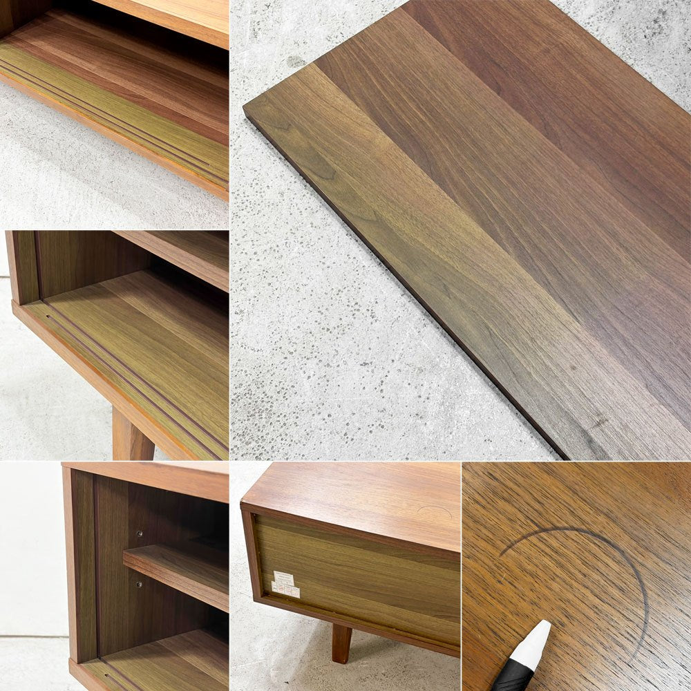 ウニコ unico ノルド NORD テレビボード AVボード ローボード ウォールナット材 W158cm 北欧スタイル 廃番 ●