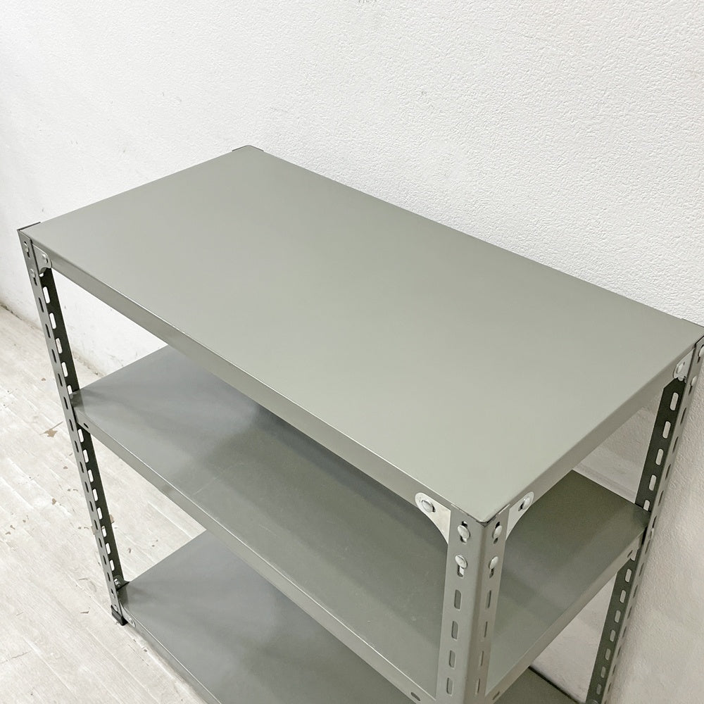 ディーアンドデパートメント D&DEPARTMENT 工業用スチールシェルフ オープンシェルフ 3段 グレー 収納家具 インダストリアル 定価￥26,400- ●