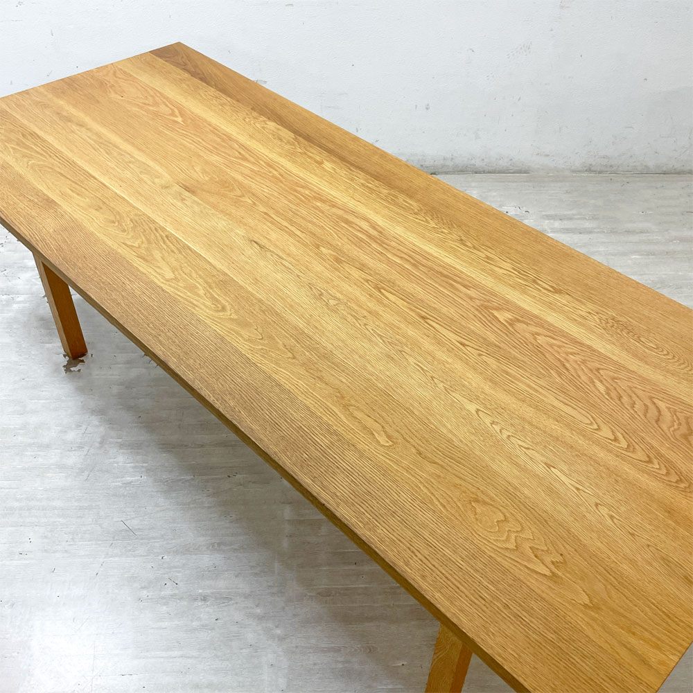 無印良品 MUJI リアルファニチャー REAL FURNITURE ダイニングテーブル オーク無垢集成材 シンプル ナチュラルテイスト W220cm ●
