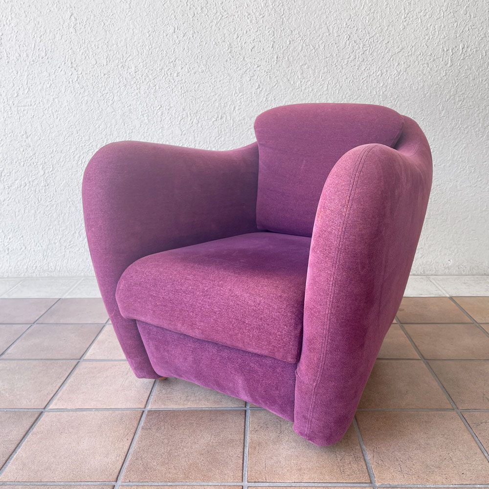 イデー IDEE ミニミラーアームチェア MINI MILLER ARM CHAIR パーソナルチェア シングルソファ ファブリック パープル 廃番色 ◇
