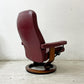 エコーネス EKORNES コンサル Consul ストレスレスチェア stressless リクライニングチェア オットマン付き クラシック レザー Mサイズ 2006年製 A ●