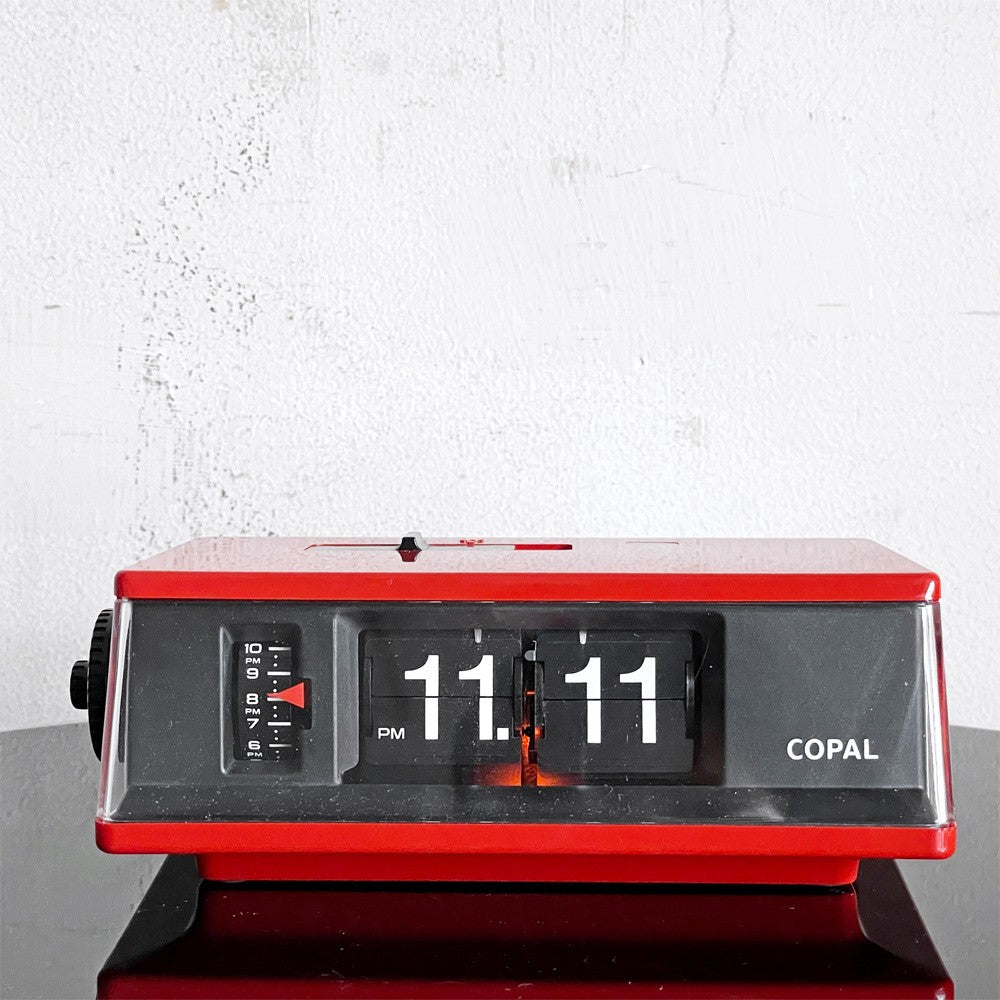 コパル COPAL パタパタクロック RP-240 フリップ式 デジタル時計 置き時計 レッド コンセント式 アラーム機能 昭和レトロ ビンテージ ■