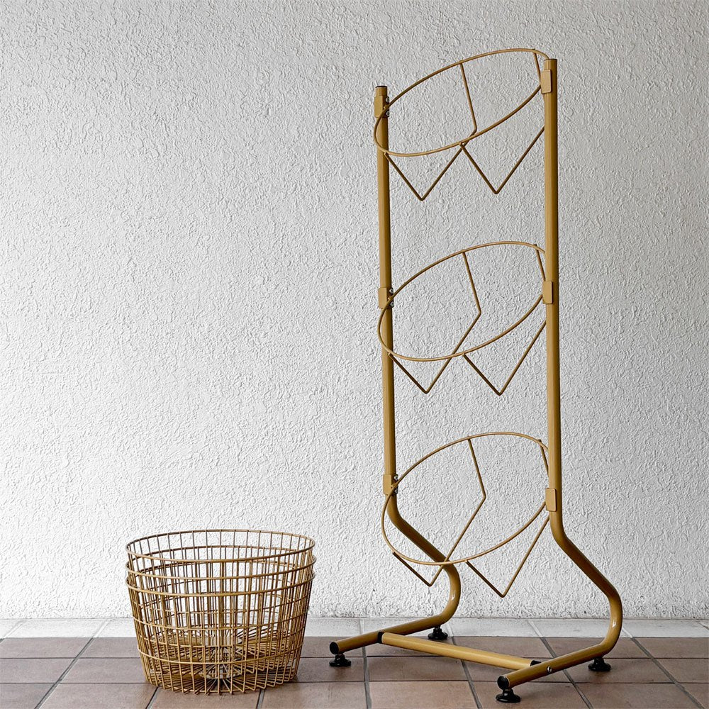 ダルトン DULTON ワイヤー ラウンド ラック WIRE ROUND RACK 収納家具 ラック ワイヤーバスケット 3段 アジャスター付き サンドベージュ 定価¥27,500- ◇