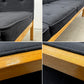 ハーマンミラー Herman Miller ネルソンキューブ 3pソファ Nelson Cube Sofa オーク無垢材 ファブリック ブラック ジョージネルソン George Nelson ●