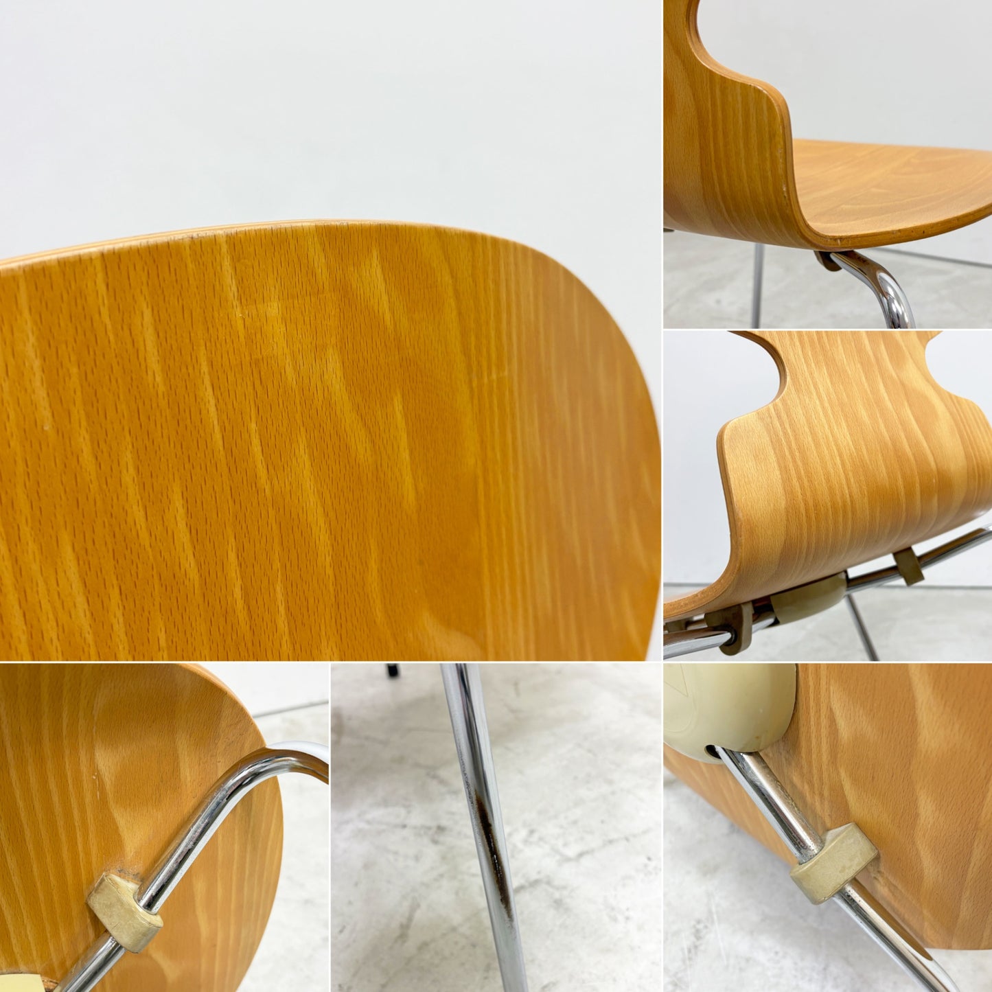 フリッツハンセン Fritz Hansen 3101 アリンコチェア アントチェア 4本脚 ナチュラルビーチ ラッカー仕上げ フェルトグライズ アルネ・ヤコブセン C ●