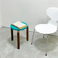 アルテック Artek スツール60 Stool60 3本脚 ターコイズ × ウォールナット ヘラ・ヨンゲリウス コレクション2015 80周年シール付 アルヴァ・アアルト ●