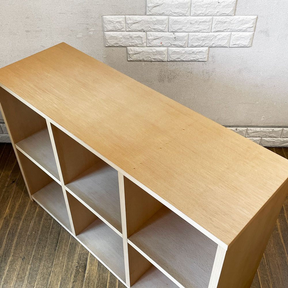 オーダー家具 木製 3x2 レコードラック シェルフ オープンラック ブナ材 W108.5cm ナチュラルデザイン ◎