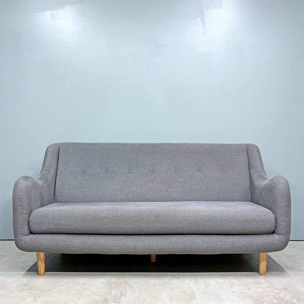 IDC大塚家具 OTSUKA ベッディ 2.5人掛けソファ w168cm リバーシブル グレー 廃番 現状品 ◎