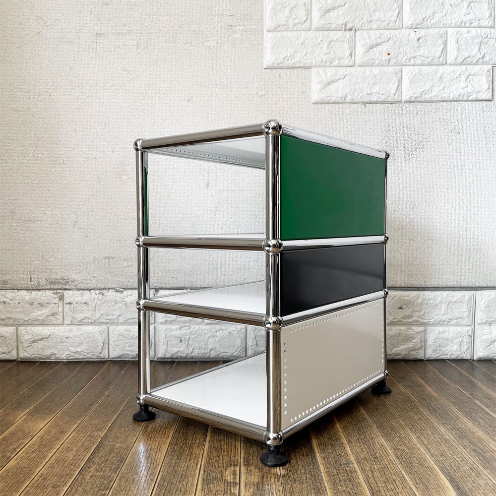 ユーエスエムハラー USM Haller モジュラーファニチャー ハラーシステム キャビネット オープンシェルフ 1列3段 H44.5cm マルチカラー スイス 参考価格￥132,341- ◎