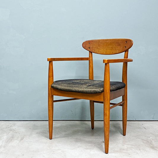 アクメファニチャー ACME Furniture トラッセル アームチェア TRESTLES ARM CHAIR ダイニングチェア ウォールナット ファブリックシート USビンテージスタイル 現状品 A ◎