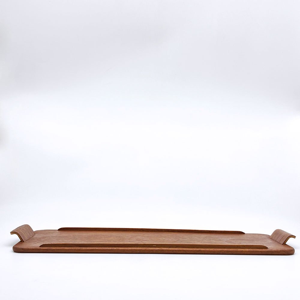 北欧ビンテージ Scandinavian Vintage チーク材 トレイ トレー プライウッドハンドル 北欧雑貨 ●