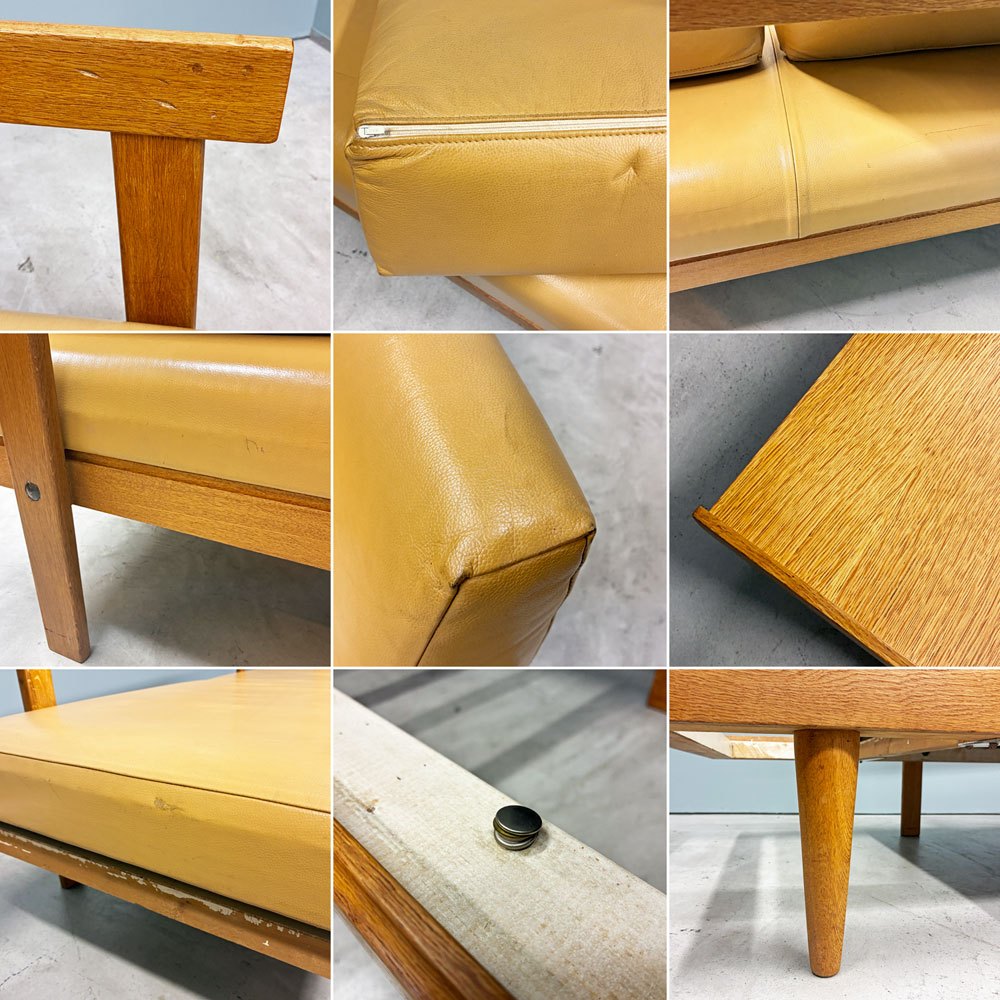 エコーネス EKORNES Svane デイベッド Ingmar Relling ノルウェー ビンテージ オーク材 本革 キャメル 北欧家具 ソファベッド ◎