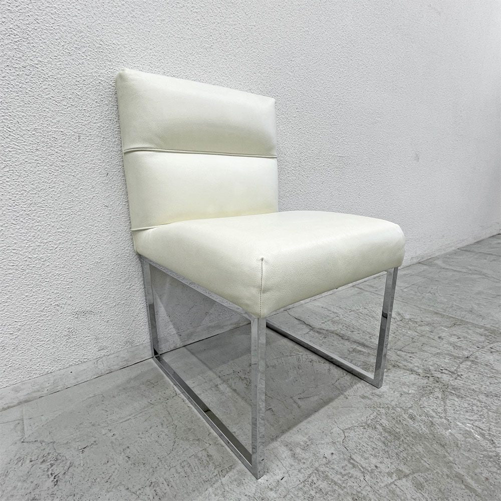 フェンディ・カーサ FENDI CASA エー・ビー・デュアメル AB Duhamel ダイニングチェア 本牛革 オフホワイト 参考価格 約45万～65万の品 C 〓