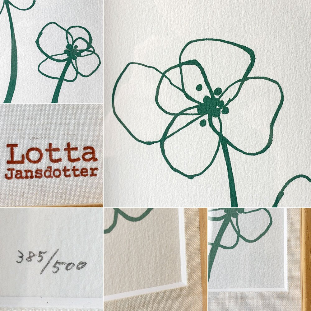 ロッタ・ヤンスドッター  Lotta Jansdotter ブロムステル BLOMSTER シルクスクリーン エディション入り 385/500 額装品 北欧 ◇