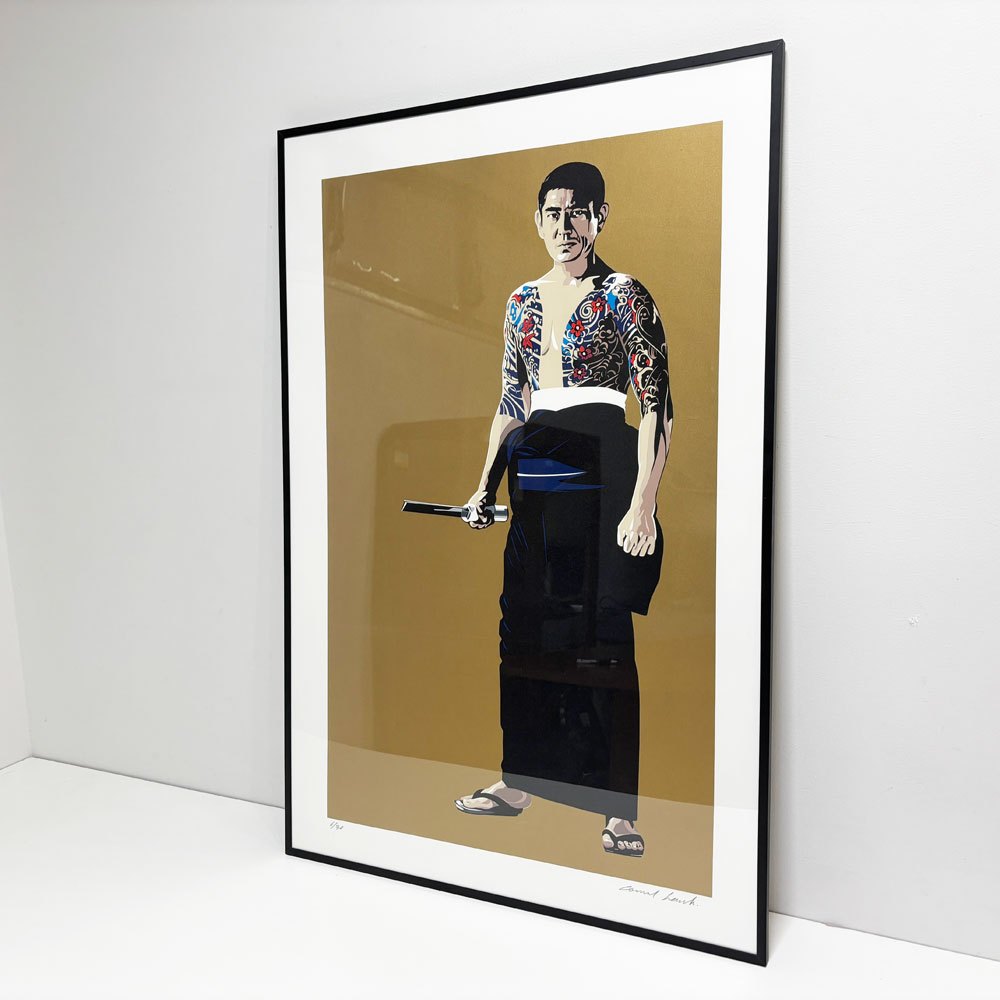 コンラッドリーチ CONRAD LEACH 高倉健 シルクスクリーン アートフレーム ポスター ポップアート 6/30 希少 50×80cm(スクリーンサイズ) 額装品 A ●