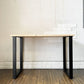 かなでもの KANADEMONO ザ・テーブル THE TABLE Black Steel Rectangle コンパクトデスク W100cm ラバーウッド ナチュラル 配線スリット付 定価￥42,000- ◎