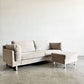 ボーコンセプト BoConcept I.D.V.2 2.5人掛けソファ＆オットマン W210cm ファブリック ホワイト系 スチール脚 デンマーク 〓