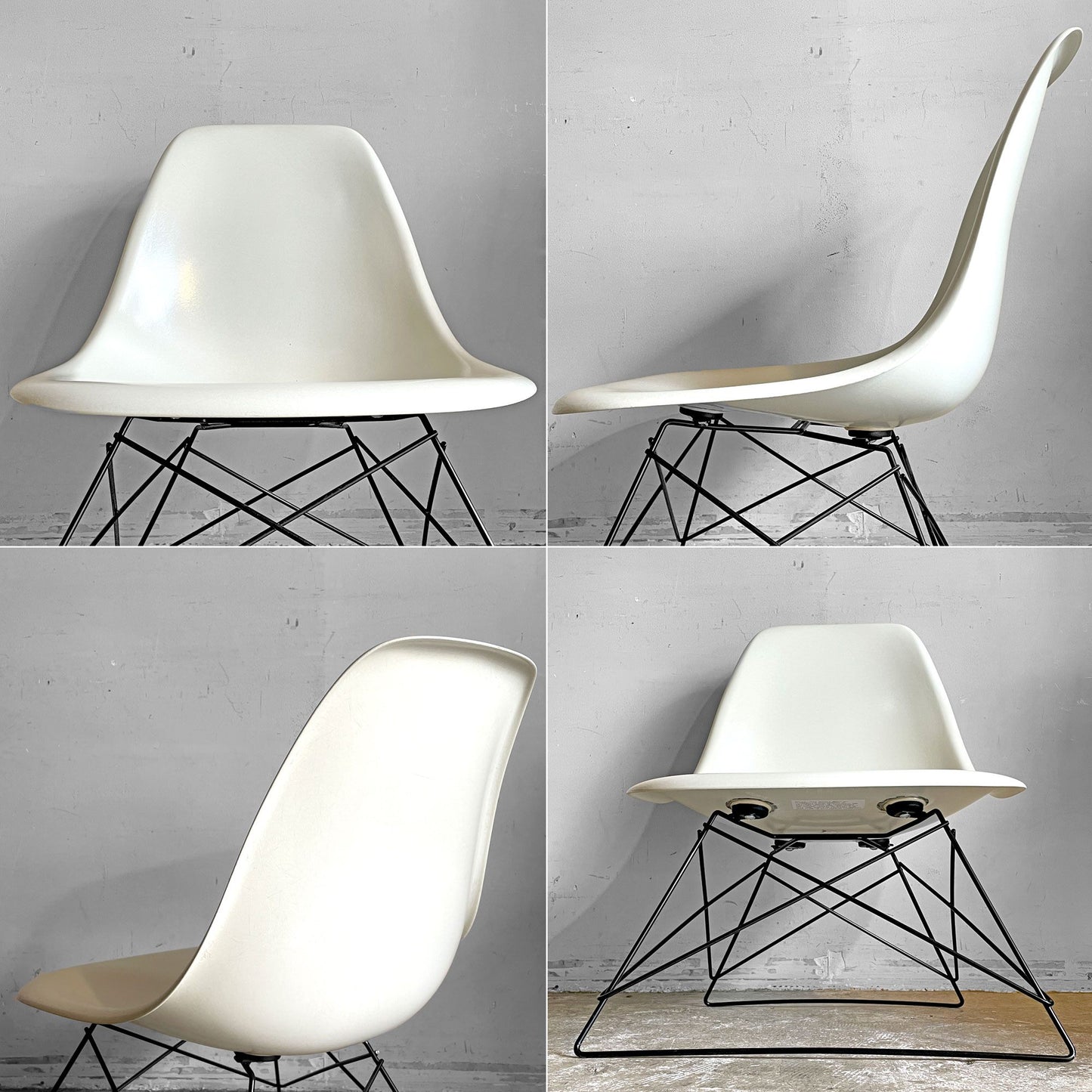 ハーマンミラー Herman Miller サイドシェルチェア 現行 FRP パーチメント キャッツクレイドルベース C&R イームズ ミッドセンチュリー ■