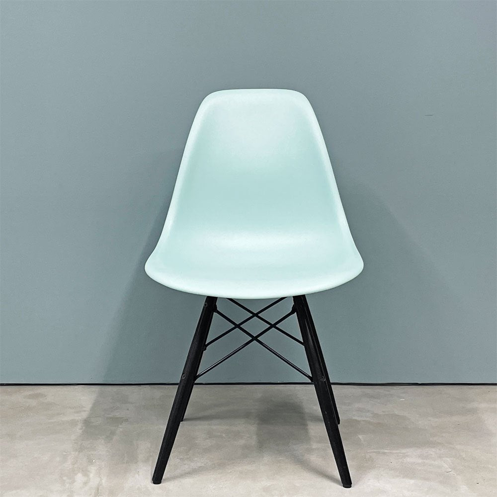 ハーマンミラー HermanMiller サイドシェルチェア ドゥエルレッグ DSW アクアスカイ × エボニー ポリプロピレン製 イームズ ミッドセンチュリー B ◎