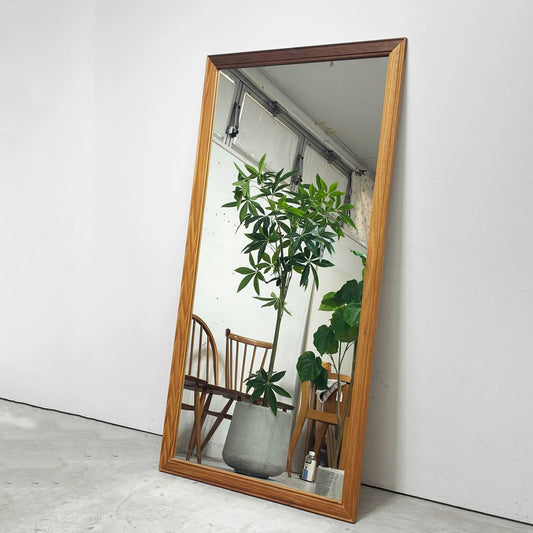 ウォールナットフレーム ウォールミラー Wall Mirror 壁掛け 全身鏡 姿見 無垢材 契り加工 ナチュラルモダンデザイン ●