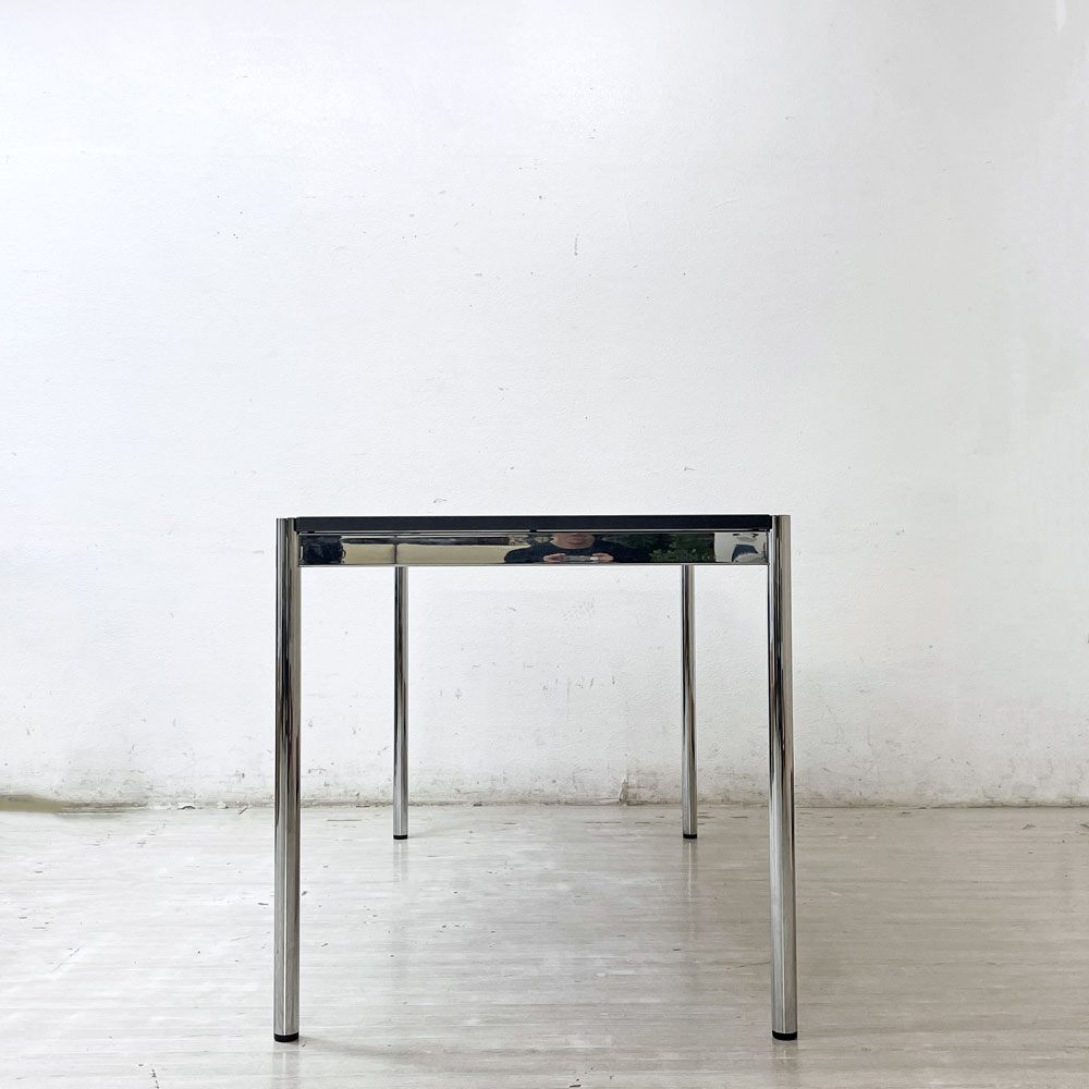 USMモジュラーファニチャー USM Haller USMハラーテーブル ワーキングデスク ダイニングテーブル チャコールリノリウム H74cm アジャスター C ●