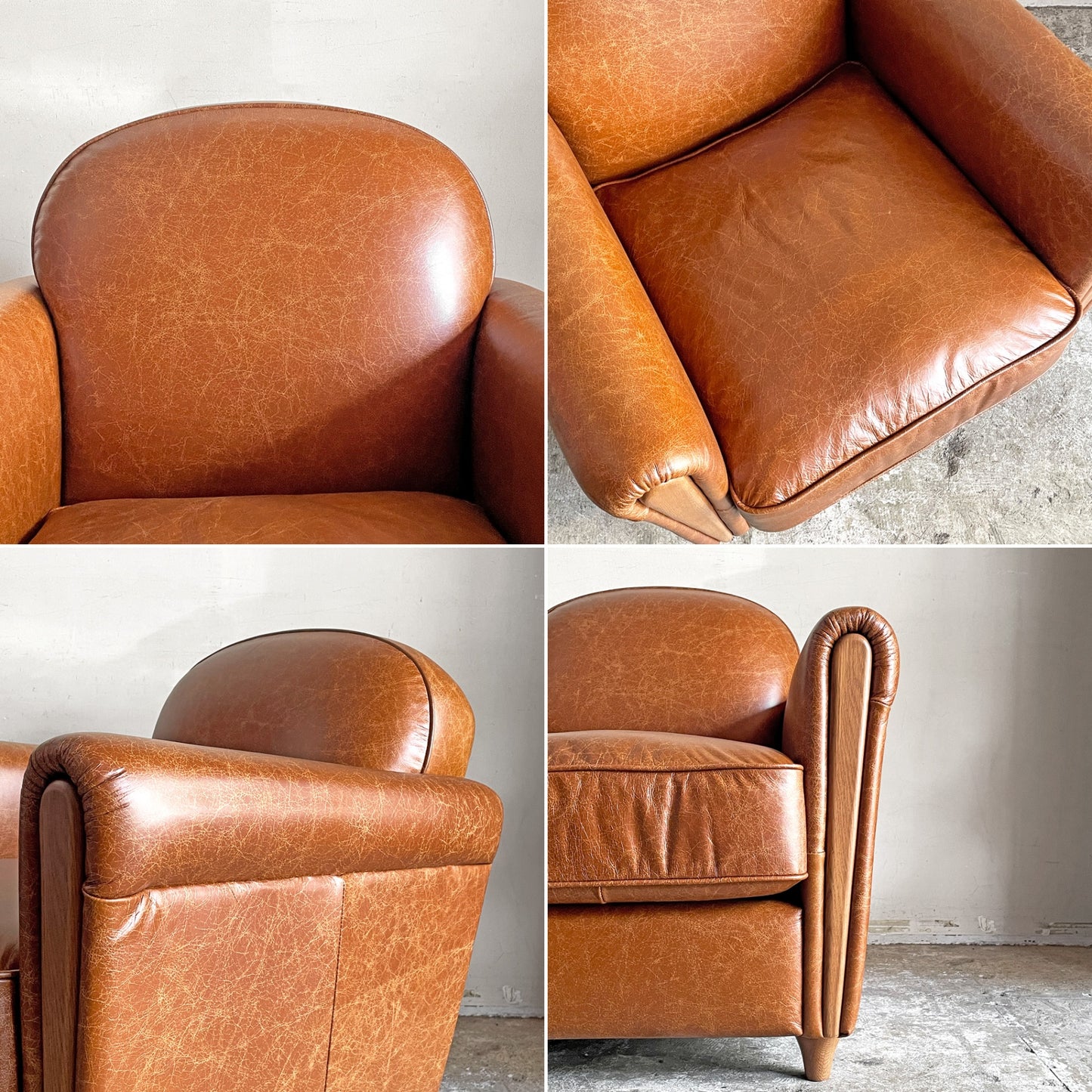 アクメファニチャー ACME Furniture オークス クラブチェア クラックレザー OAKS CLUB CHAIR CRACK LEATHER 牛革 ナラ材 定価￥165,000- ■