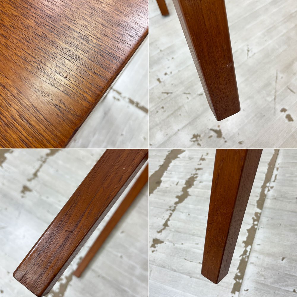 ビンテージ Vintaga チーク材 ダイニングテーブル サイドテーブル ボックス天板 北欧デザイン W74.5cm ●