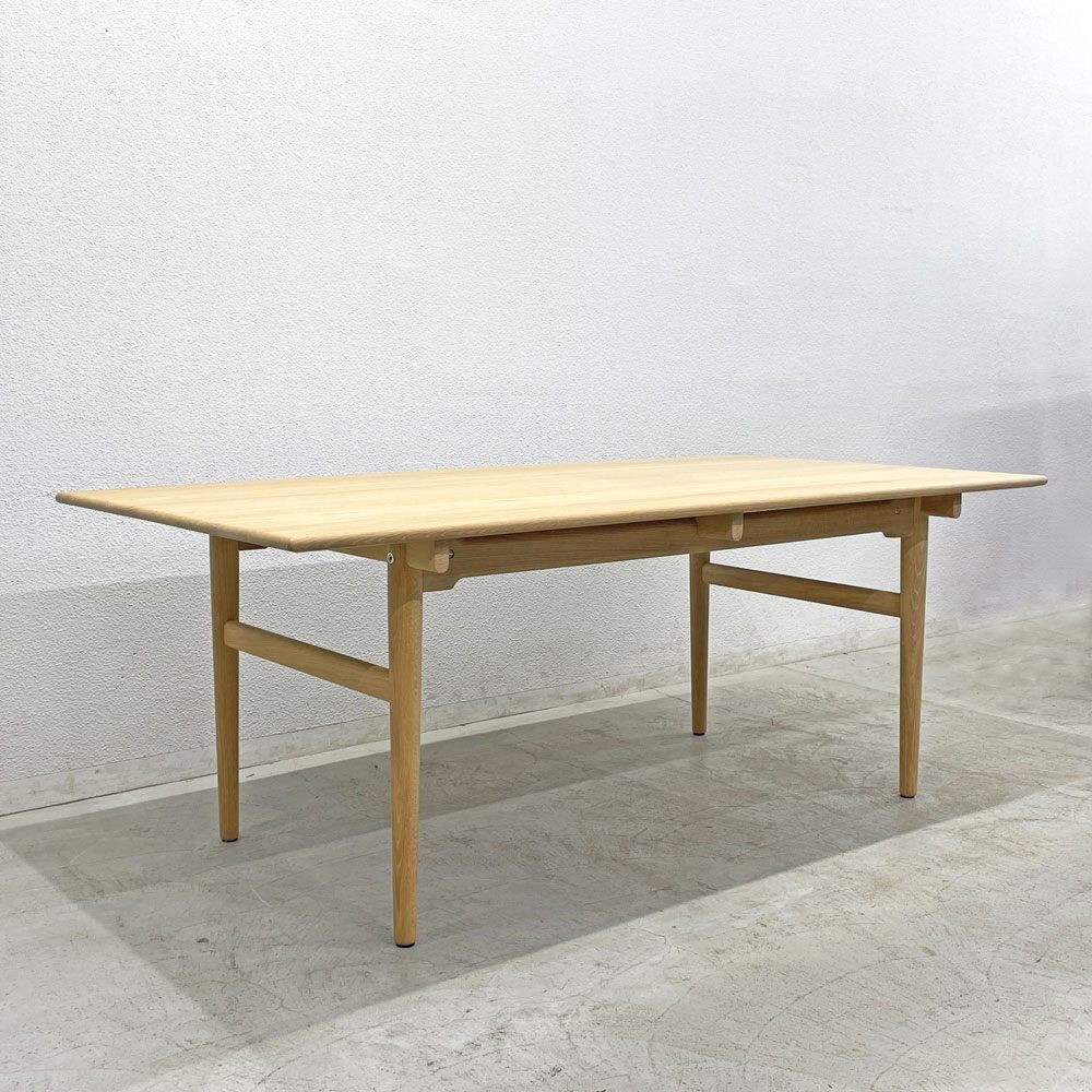 カールハンセン&サン Carl Hansen&Son CH327 ダイニングテーブル オーク材 ホワイトオイルフィニッシュ W190cm ハンス J. ウェグナー 現状品 〓