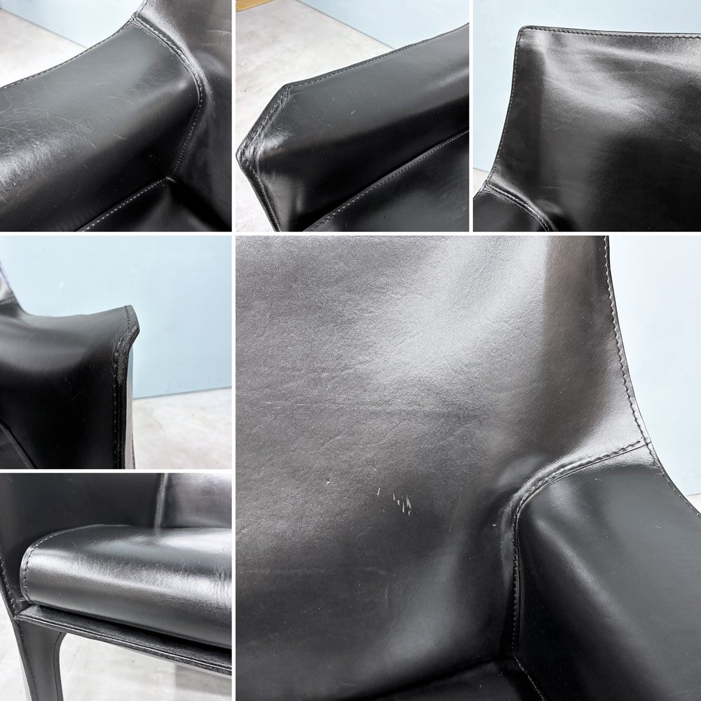 カッシーナ Cassina 414 CAB ラウンジチェア アームチェア 1シーター キャブチェア 本革 マリオ・ベリーニ 参考価格約65万 ◎