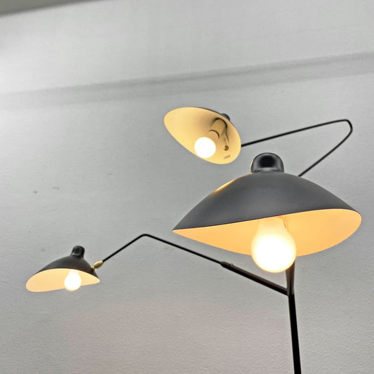 セルジュ・ムーユ Serge Mouille ランパデール トワ ルミエーレ LAMPADAIRE 3 LUMIERES フロアスタンド ランプ 3灯 フットスイッチ付き リプロダクト 〓