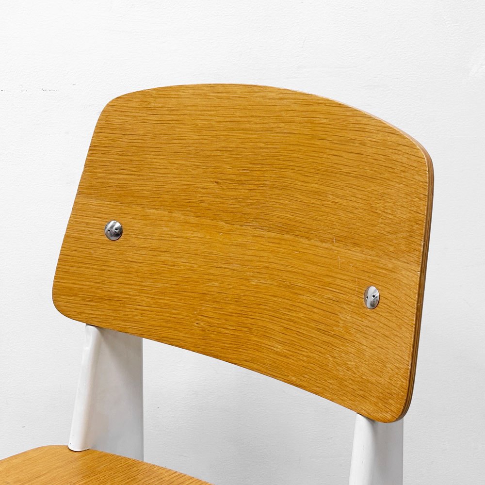 スタンダードチェア Standard chair リプロダクト ナチュラルオーク×ホワイト ジャン・プルーヴェ Jean Prouve 名作椅子 A ●