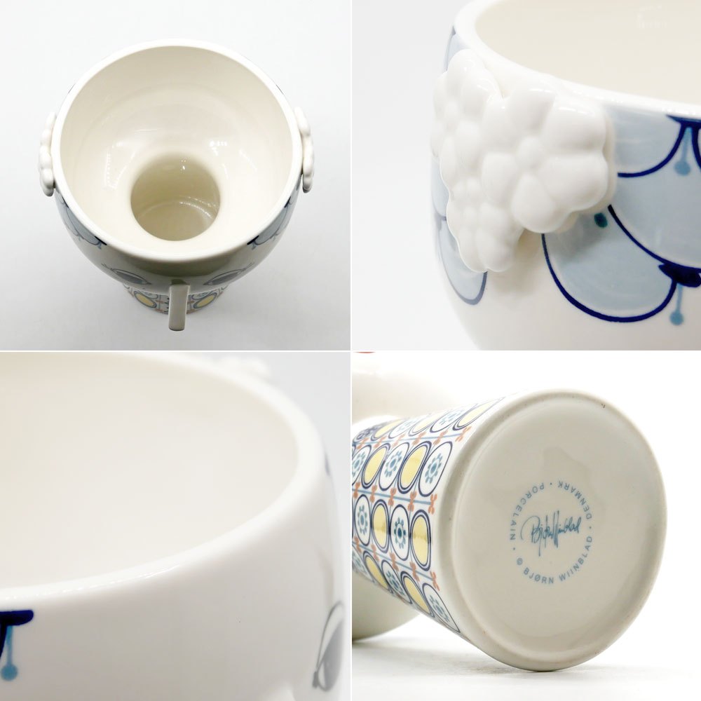 ビヨン・ヴィンブラッド BJORN WIINBLAD デコール DECOR エヴァ EVA フラワーベース 花器 ブルー H18.5cm 箱付き デンマーク 北欧雑貨 ●